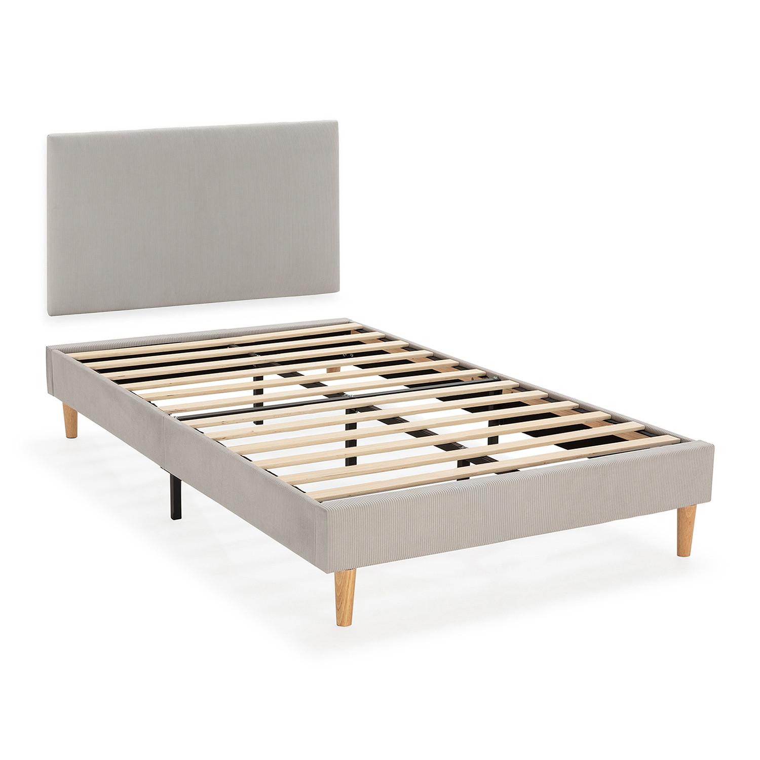 POLSTERBETT + kopfteil Bari 90x190 cm, Grau - Grau, Textil (190/90cm) - VS Venta-stock
