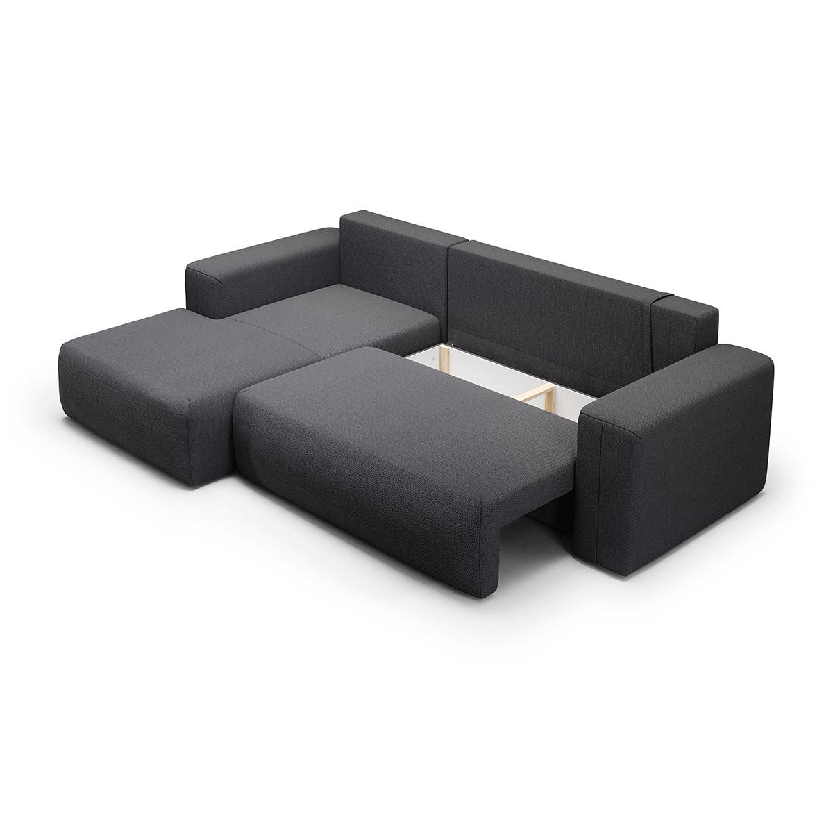 ECKSOFA Bliss 3 Sitzplätze Dunkelgrau - Grau, Holz (268/163cm) - Petits-meubles
