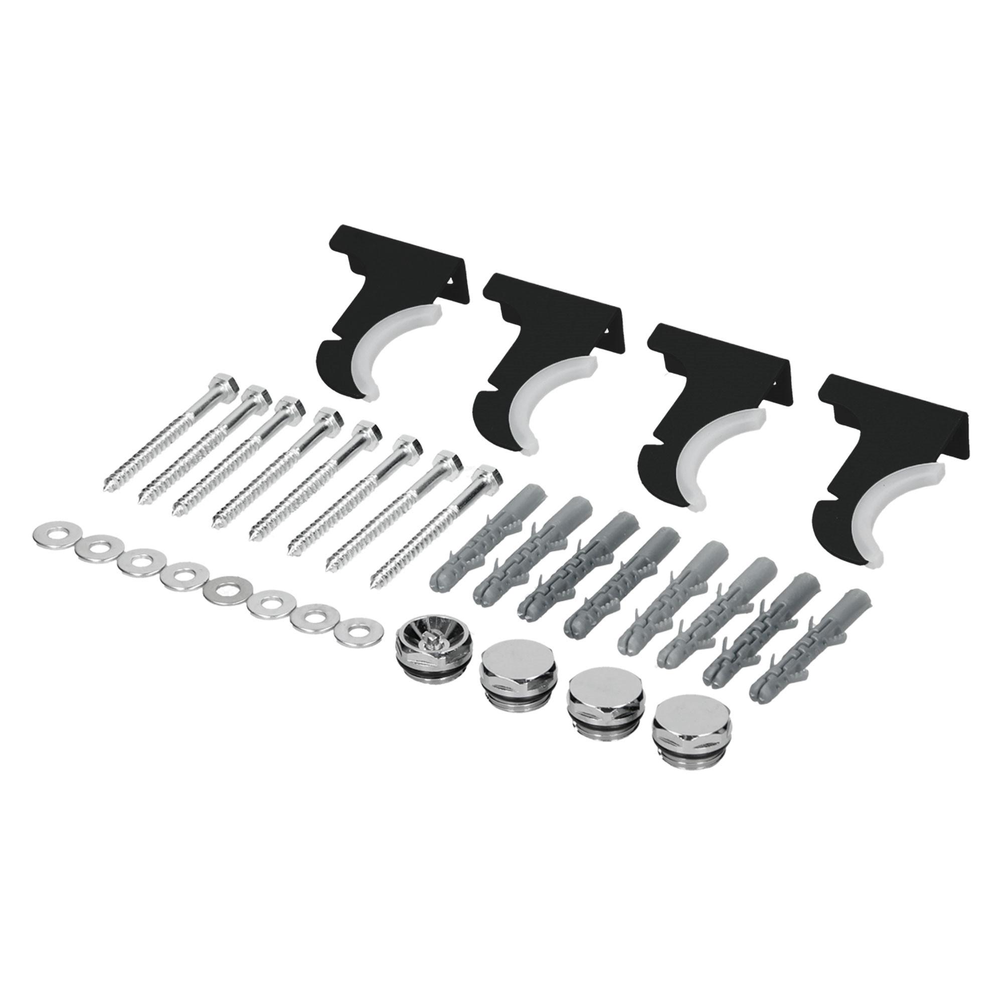 HALTERUNG FÜR DESIGNHEIZKÖRPER Schwarz matt - Schwarz, Kunststoff (2/3.5/5cm) - LuxeBath