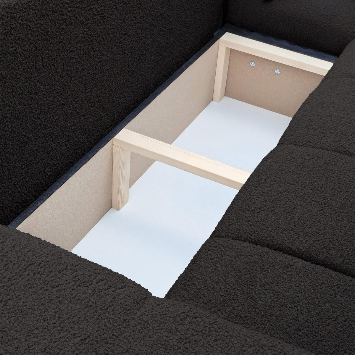 ECKSOFA Anabel Max Mit Schlaffunktion - Schwarz, Holzwerkstoff/Textil (145/278cm) - Fun Möbel