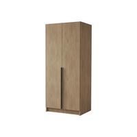 KLEIDERSCHRANK Bono I - Eichefarben/Schwarz, Holzwerkstoff/Metall (100/215/58cm) - MIRJAN24