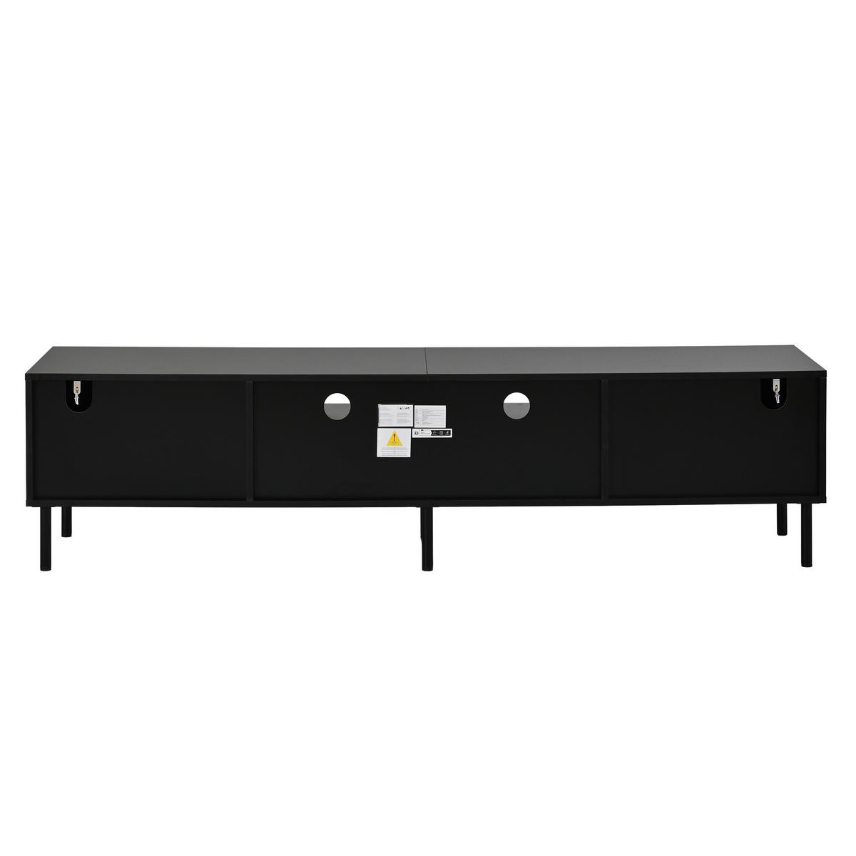 TV-LOWBOARD Walnuss Holzoptik 200cm für 80 Zoll TV mit 4 Türen & 2 Schubladen - Walnussfarben, Holzwerkstoff (200/55/39.5cm) - Urban Meuble