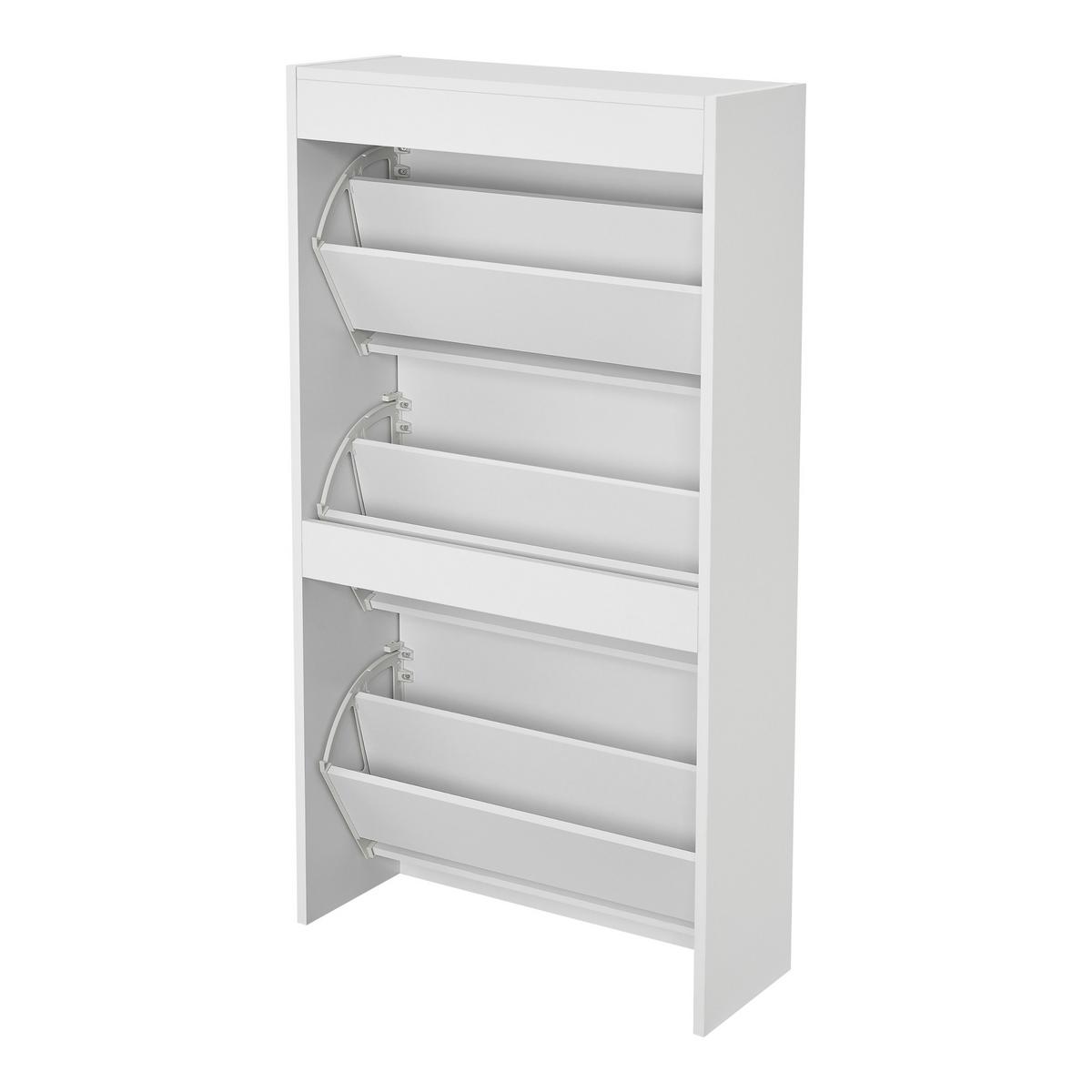 SCHUHKIPPER Kragerø - Weiß, Holzwerkstoff (60/115/24cm) - [en.casa]