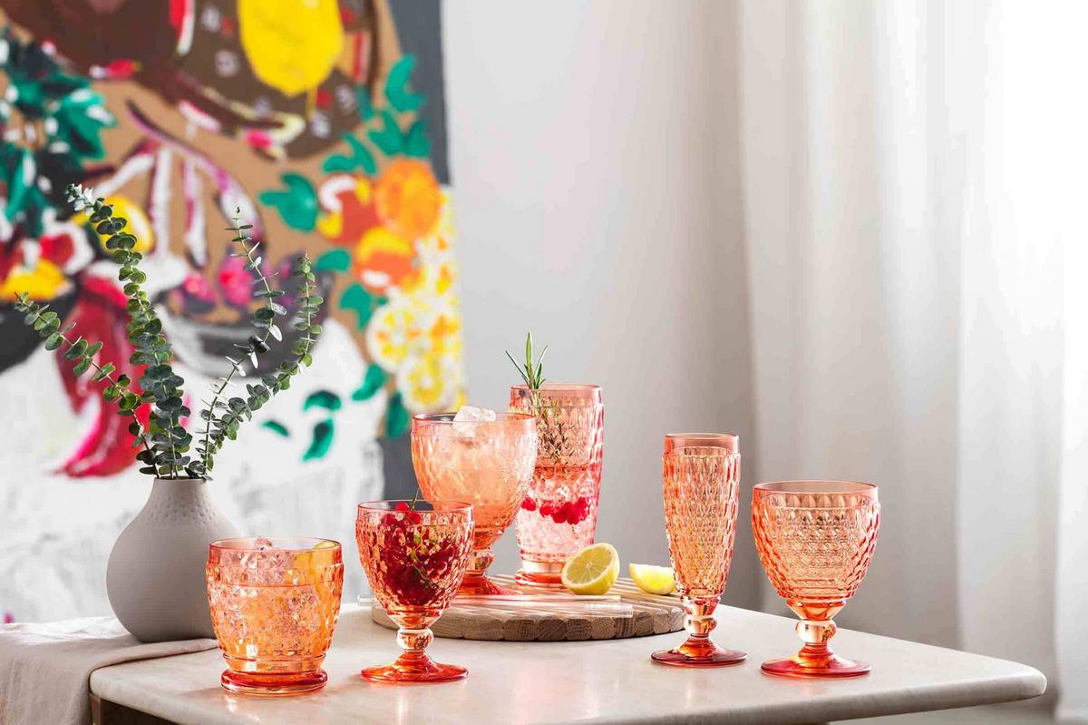 LONGDRINKGLÄSER Boston Coloured Apricot 400 ml 4er Set - Orange, Glas (0.4L) - Villeroy & Boch