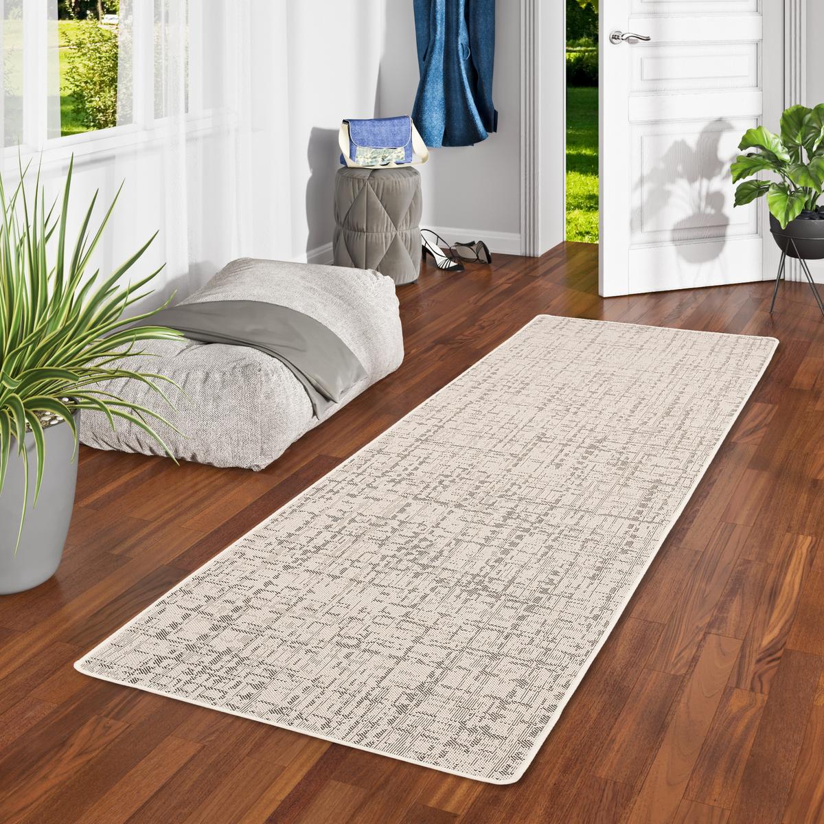 IN & OUTDOOR LÄUFER FLACHGEWEBE OSLO TREND - Creme, Textil (100/400cm) - Snapstyle