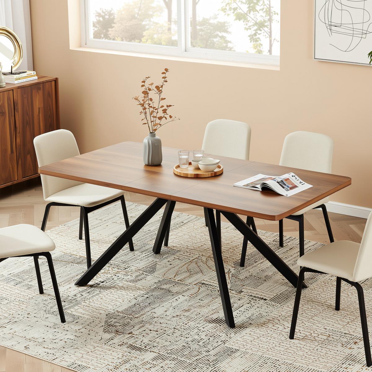 ESSTISCH AUSZIEHBARER 160-240 cm Walnuss & Metall – Moderner Esszimmertisch für 6-10 Personen mit Schwerlast-Auszug - Walnussfarben, Holzwerkstoff (90/240/74cm) - Urban Meuble