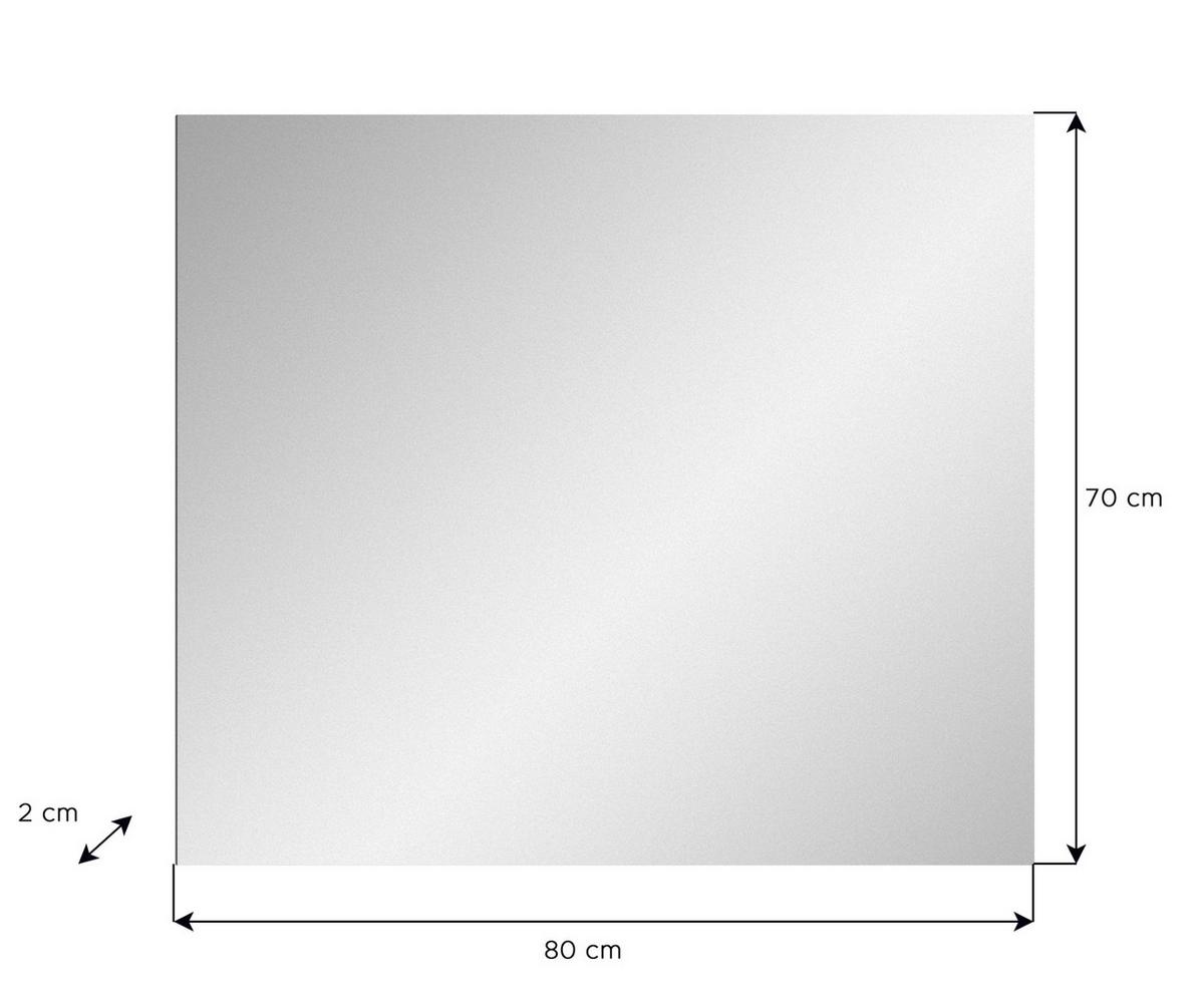GARDEROBENSPIEGEL grau 80 cm, Wandspiegel rahmenlos, eckig - Grau, Glas/Holzwerkstoff (80/70/2cm) - Inn.Furn