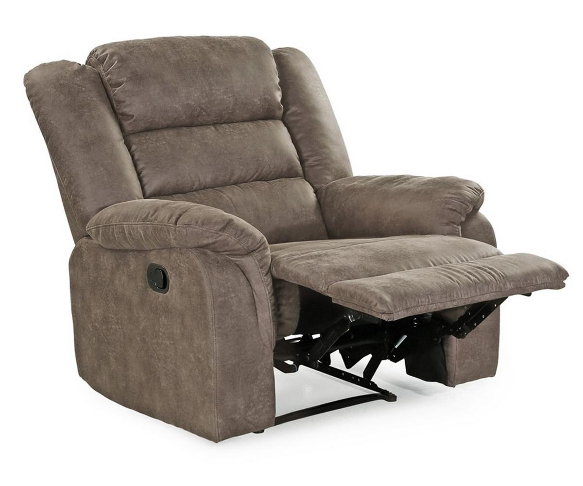 RELAX-FERNSEHSESSEL Federkern, Liegefunktion verstellbar durch halbautomatische Relaxfunktion B95/T93/H103 cm, Mikrofaser Vintage Graubraun / 15132 - Graubraun/Schwarz, Textil (95/103/93cm) - luma-home