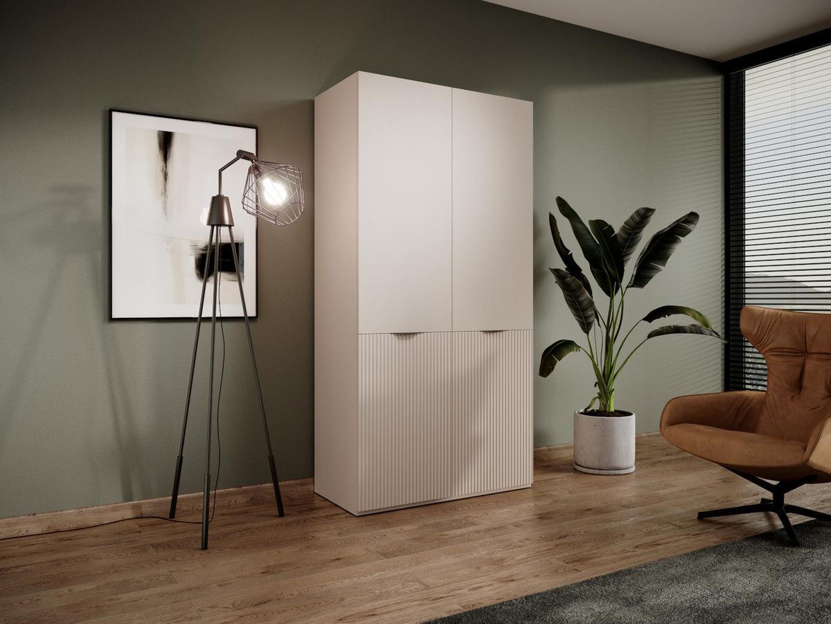 DREHTÜRENSCHRANK ATELIO 101/200/51 cm Modern Kleiderschrank 2-türig Beige - Beige, Holzwerkstoff (101/200/51cm) - MASSENO