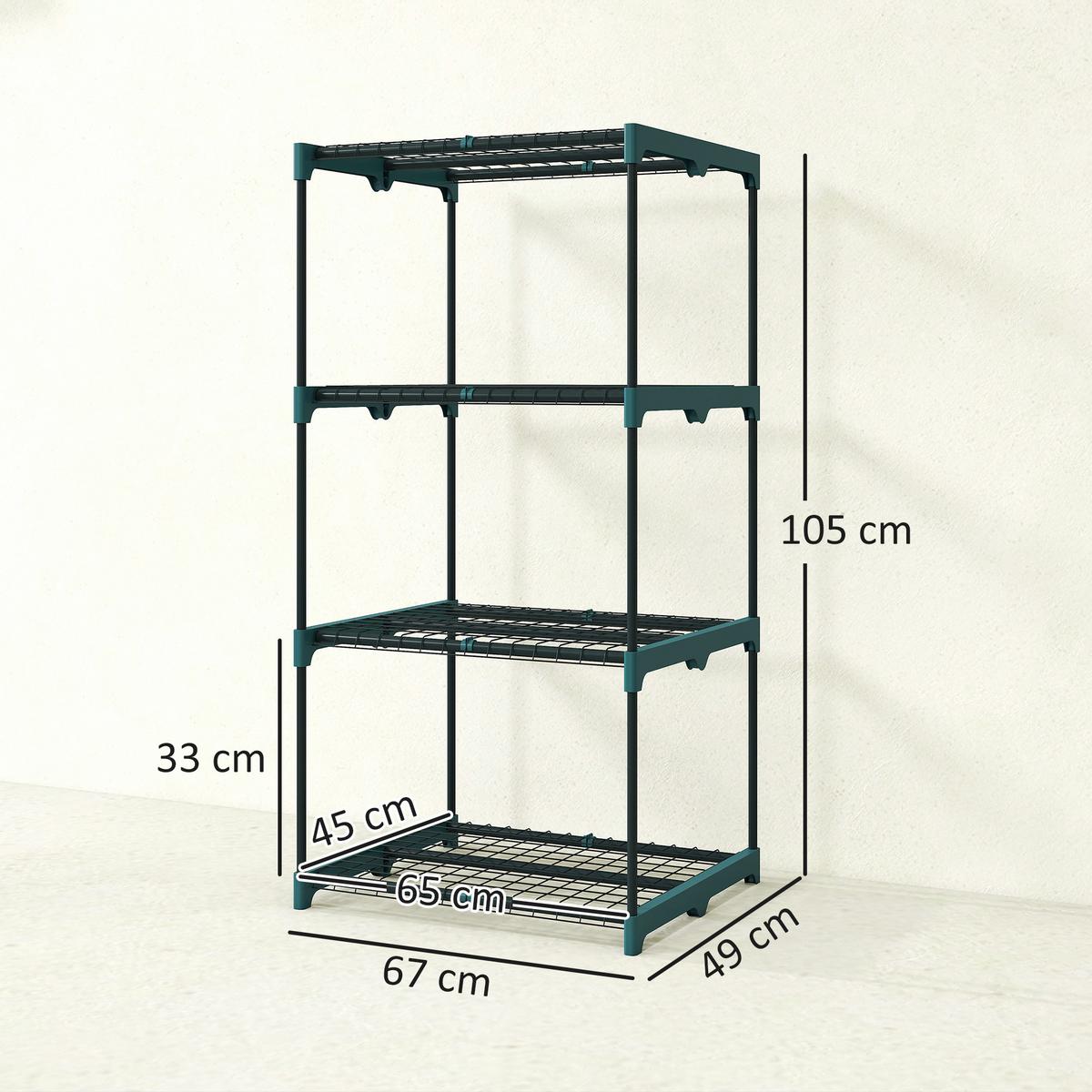 PFLANZENREGAL mit 4 Etagen Grün - Dunkelgrün, Metall (49/105/67cm) - Outsunny