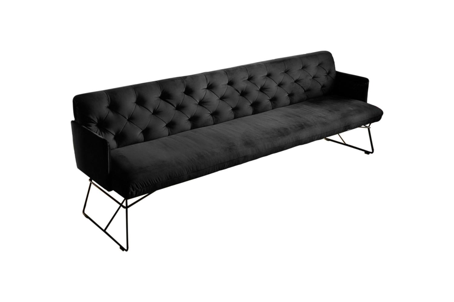 ESSZIMMERBANK CHARME Schwarz Velvet - Schwarz, Textil (186/85/68cm) - KAWOLA