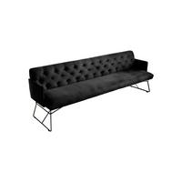 ESSZIMMERBANK CHARME Schwarz Velvet - Schwarz, Textil (186/85/68cm) - KAWOLA