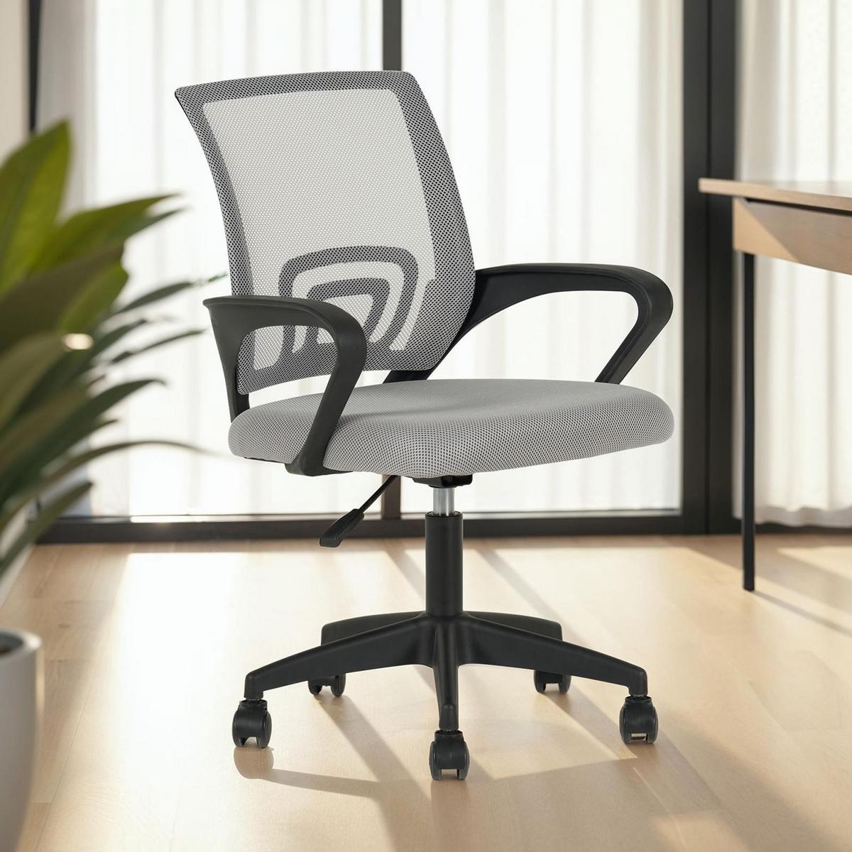 BÜRODREHSTUHL JAKE grau - Grau, Textil (60/86/53cm) - IDIMEX
