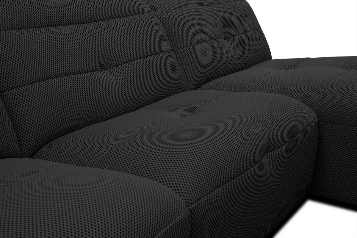 ECKSOFA TRENTO 4-Sitzer, schwarz - Schwarz, Holzwerkstoff/Kunststoff (262/165cm) - Wozimo