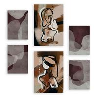 POSTER Set Mit 6 Nachkommenskunst In Weibliche Zusammenfassung Ästhetische Dekorative Gemälde Für Ihr Wohnzimmer Zuhause A3 & A4 Rahmenlos - Klar, Papier (29/3cm) - Nacnic