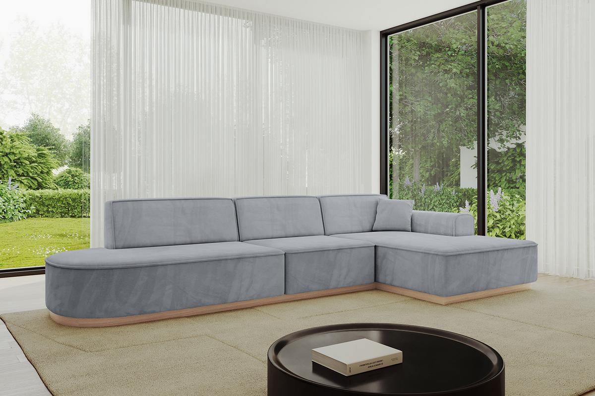 ECKSOFA Ottomane Rechts IREA-L2 - 327x165x80 cm Grau - Titanfarben, Holzwerkstoff/Textil (327/165cm) - ALTDECOR