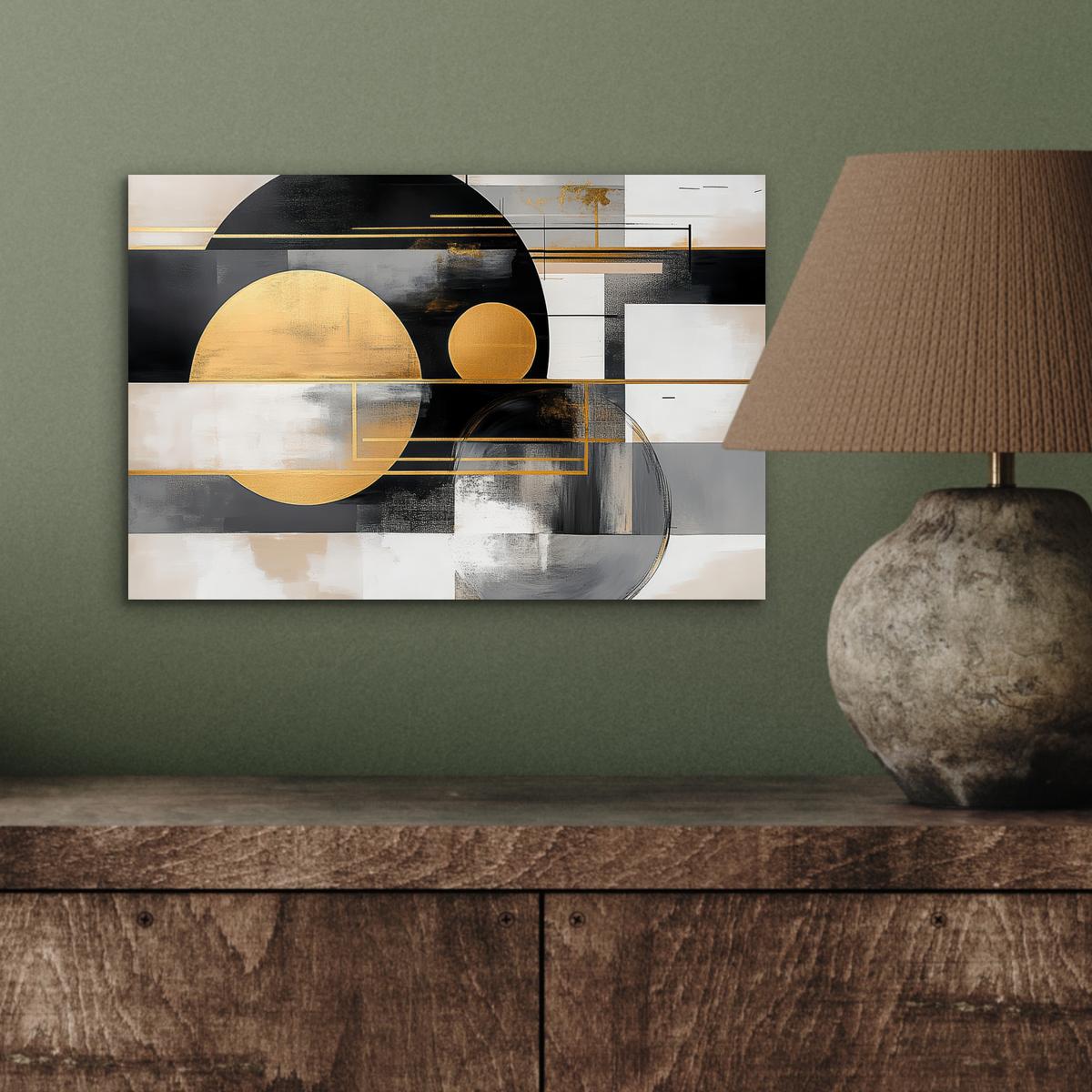 METALLBILD Abstrakt - Gold - Silber - Formen - Ästhetisch - Modern 30x20 cm - Goldfarben, Metall (30/20cm) - MuchoWow