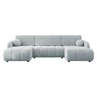 WOHNLANDSCHAFT Zara LC2rLC - Hellgrau/Schwarz, Holz/Kunststoff (318/88/160cm) - MIRJAN24