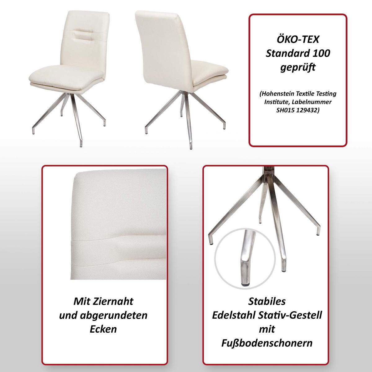 ESSZIMMERSTUHL Anthrazit 6er-Set - Anthrazit/Braun, Textil (47/90/60cm) - MCW