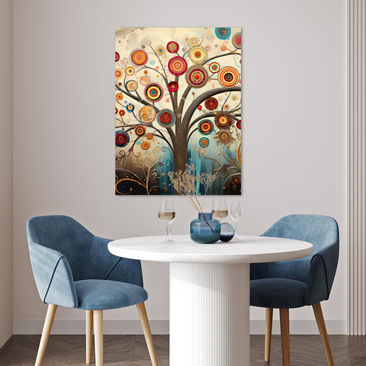POSTER Baum - Baum des Lebens - Farbe Deko Wohnzimmer 60x80 cm - Braun, Papier (60/80/0.1cm) - MuchoWow