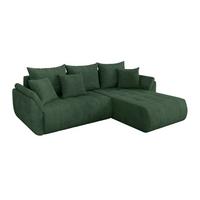 ECKSOFA mit Schlaffunktion Ottomane Rechts TOKO-L 277x194x86 Grün Cord - Dunkelgrün/Schwarz, Holzwerkstoff/Kunststoff (277/194cm) - ALTDECOR