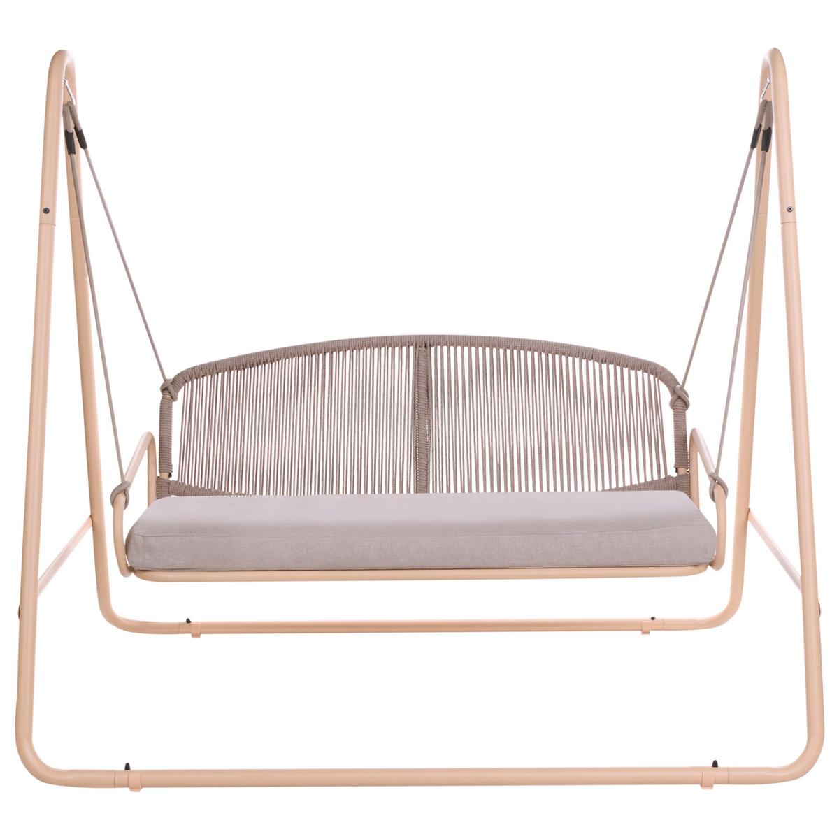HOLLYWOODSCHAUKEL Metall Beige Norcia - Beige, Metall (172/156/119cm) - Beliani