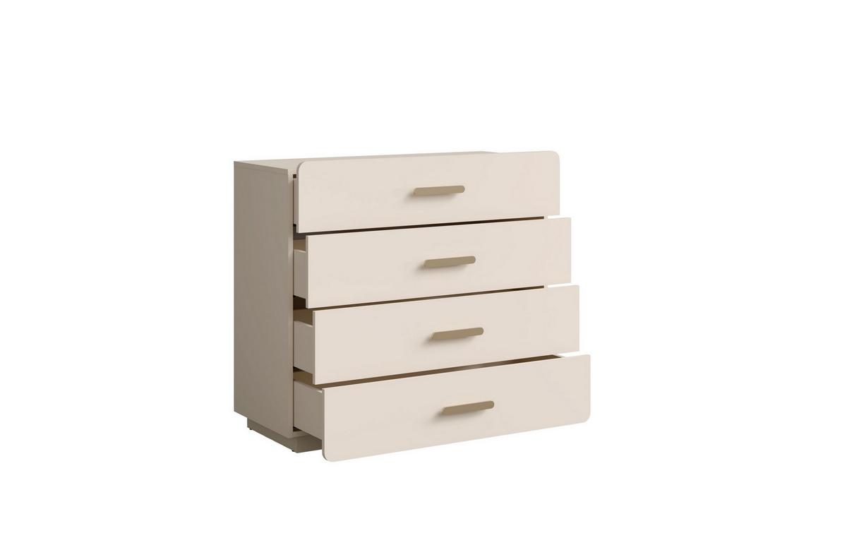KOMMODE LOKIRN 100/92,5/41,5cm mit 4 Schubladen Türen Beige - Beige, Holzwerkstoff (100/92.5/41.5cm) - MASSENO