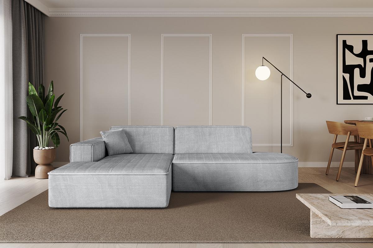 ECKSOFA Ottomane Links IREA-L1-v4 - 232x165x77 cm Grau - Grau, Holzwerkstoff/Textil (232/165cm) - ALTDECOR