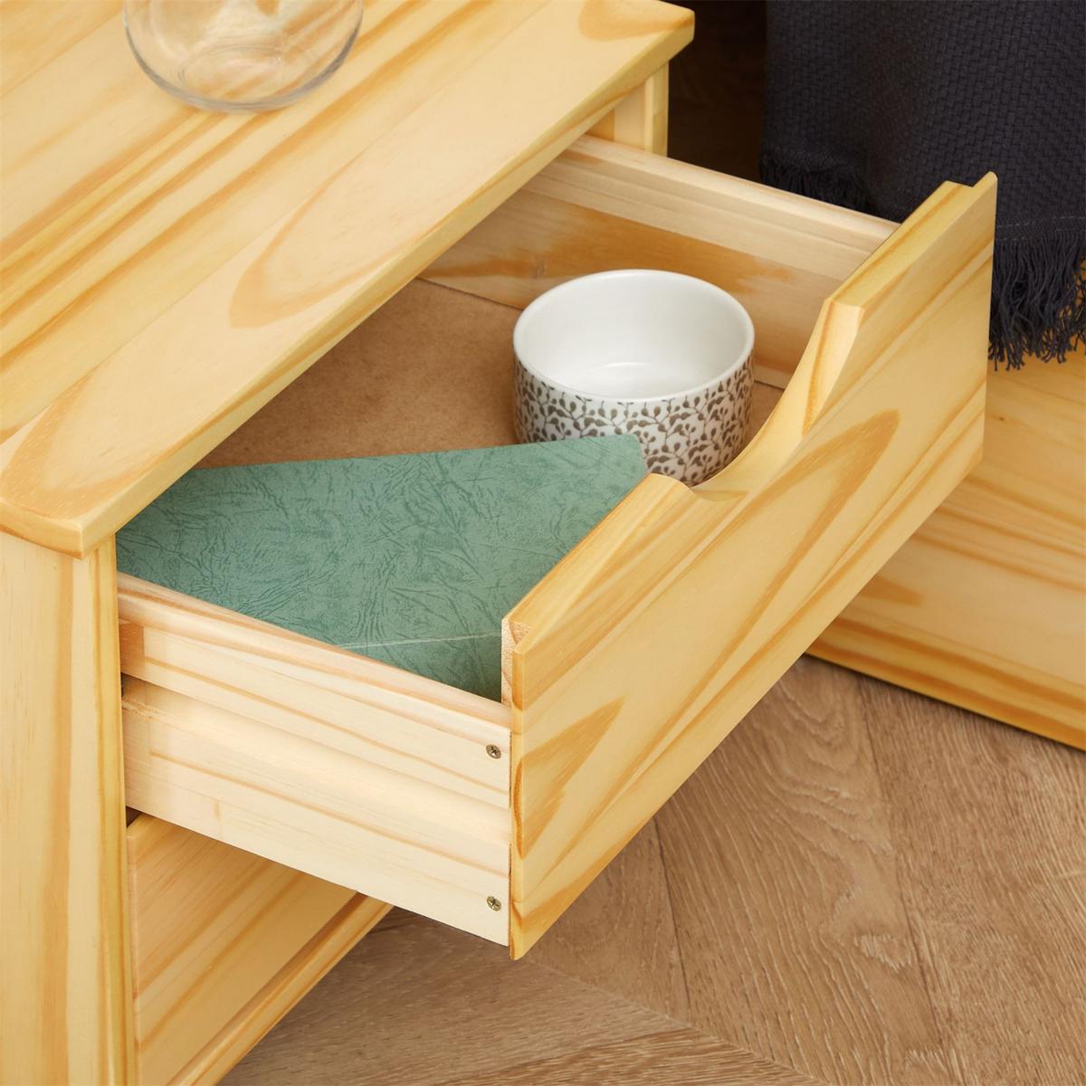 SCHUBLADENBETT SABRINA 90x190 cm natur - Naturfarben, Holz (90/190cm) - IDIMEX