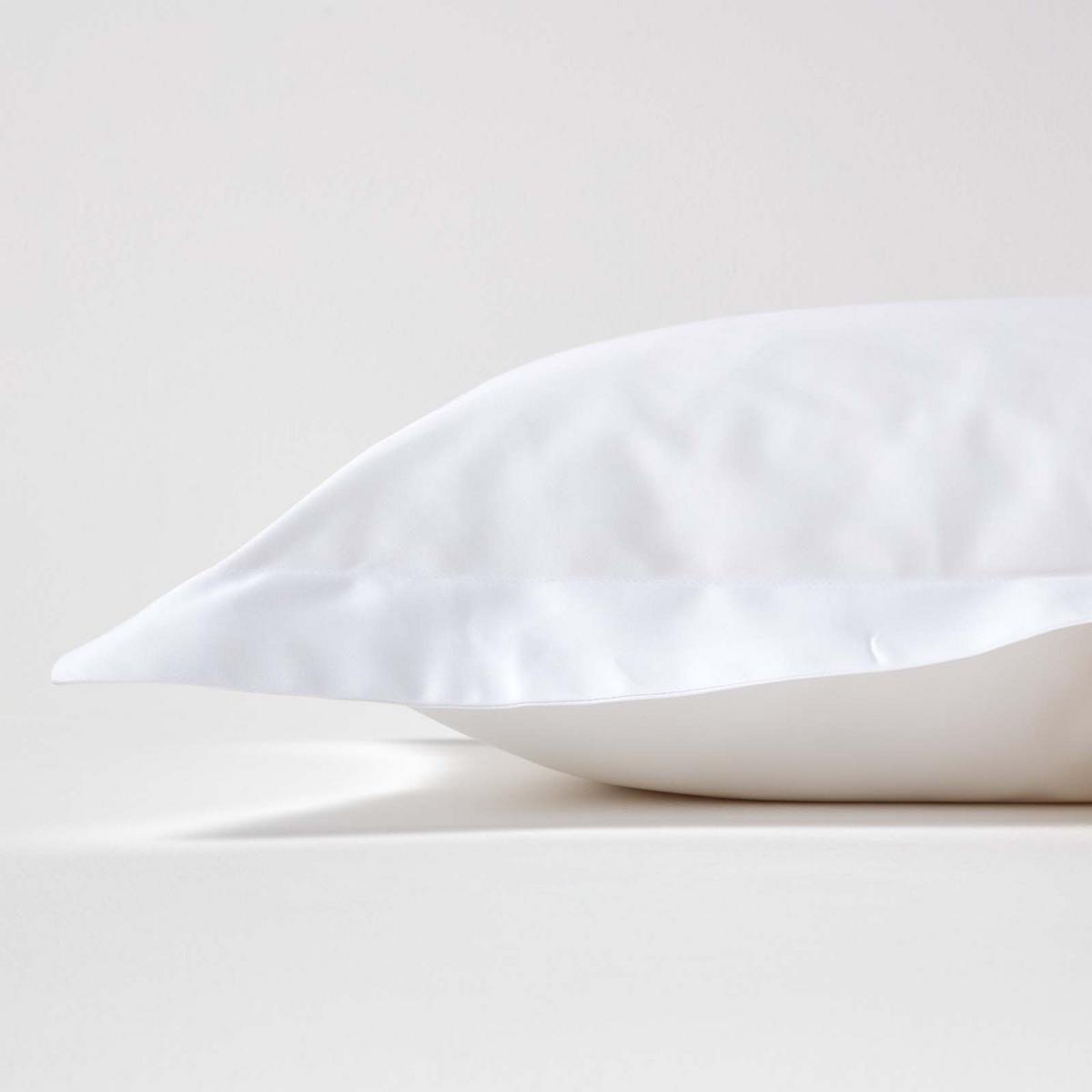 BIO-KISSENBEZUG Satin mit Stehsaum, Fadendichte 400 - Weiß, Textil (48/74cm) - Homescapes