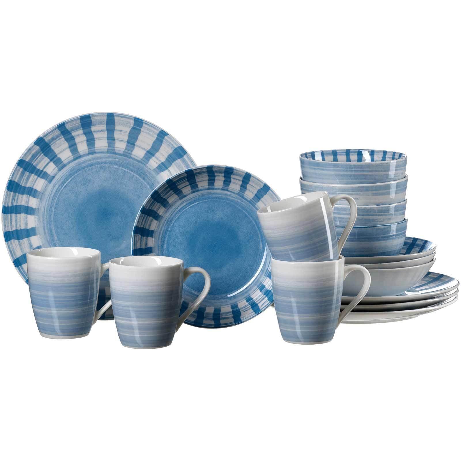 KOMBISERVICE Sole Mio Blau 16-tlg. - Blau, Keramik (28/28/30cm) - Ritzenhoff Breker
