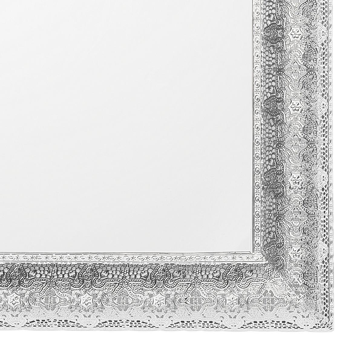 WANDSPIEGEL silber quadratisch 65/65 cm Cavan - Silberfarben, Metall (65/65/4cm) - Beliani
