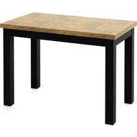 ESSTISCH Arden rechteckig, Eiche Hell Braun 100/60/73 cm - Eichefarben/Schwarz, Holz/Holzwerkstoff (60/100/73cm) - WFL GROUP