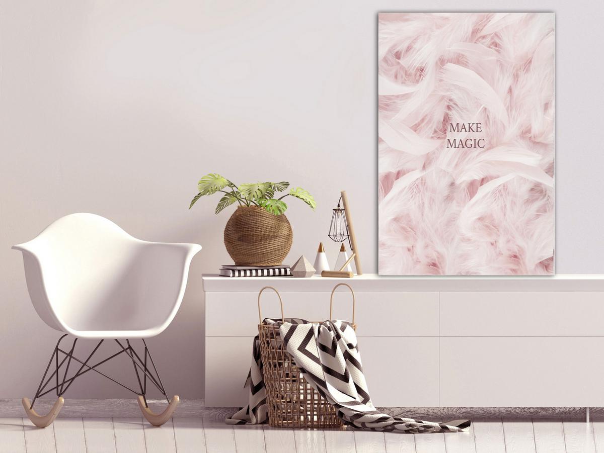 KUNSTDRUCK Rosa 80/120 cm - Pink/Braun, Textil (80/120cm) - KUNSTLOFT