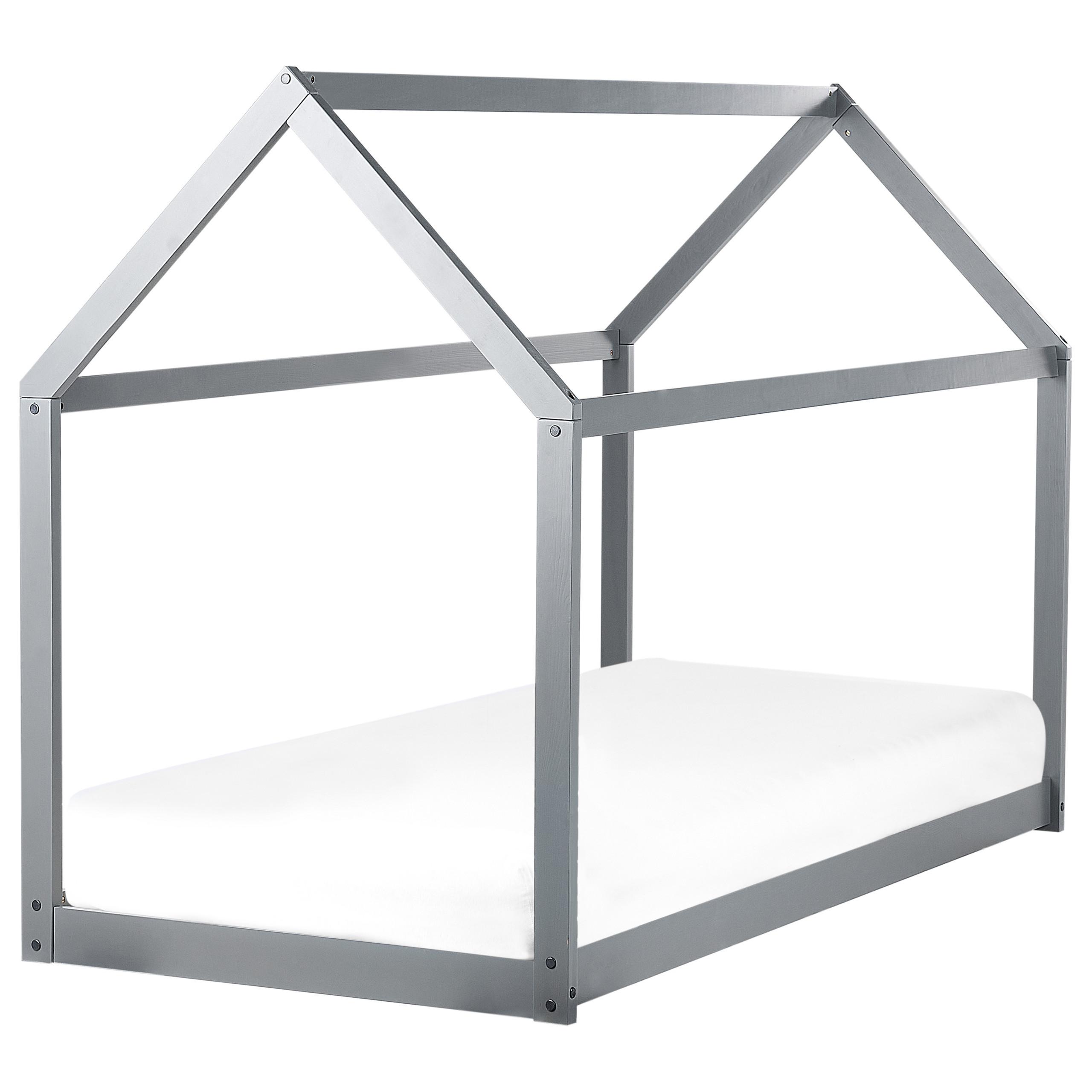 KINDER-HAUSBETT Grau 90-200 cm Tosse - Grau, Holz (90/200cm) - Beliani