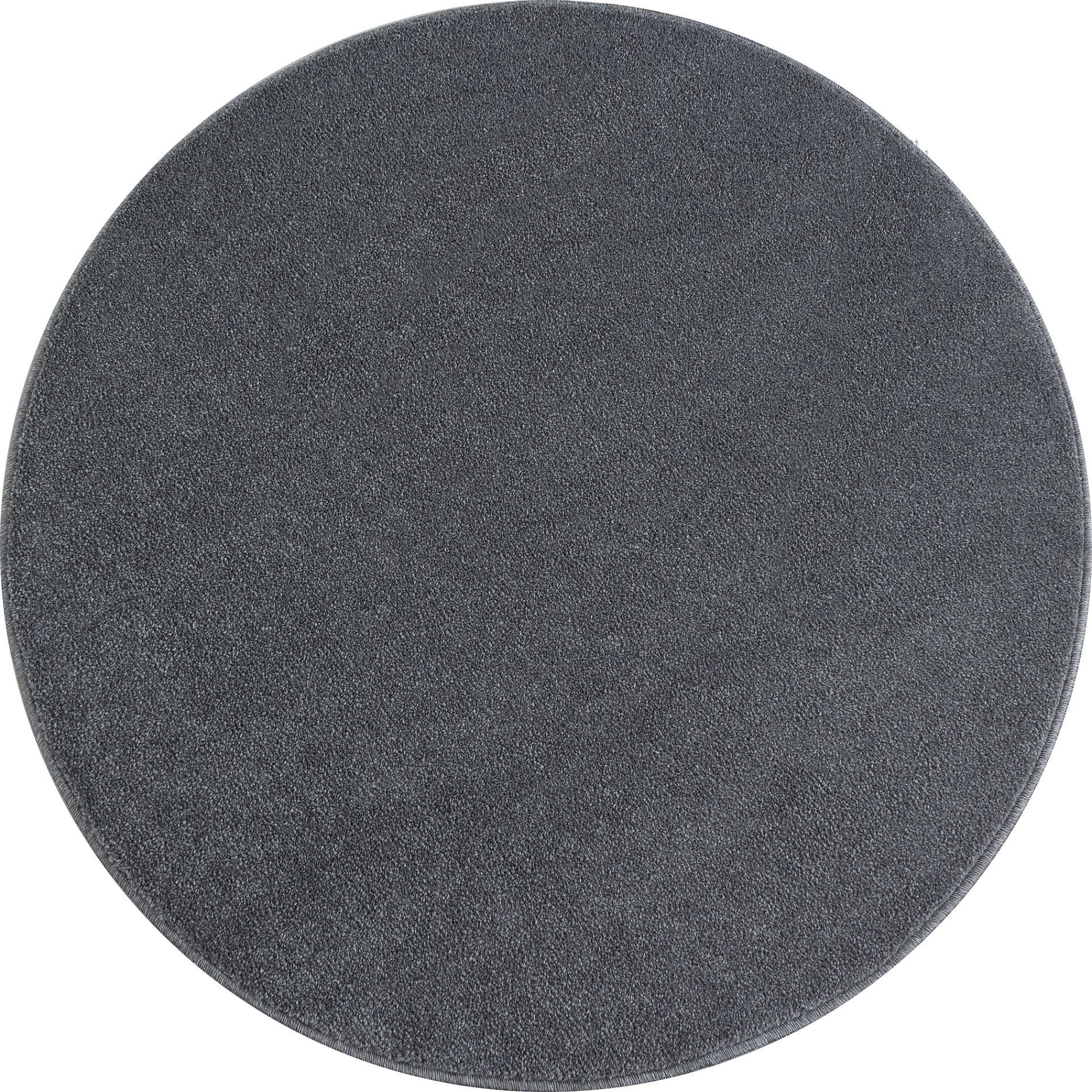 TEPPICH Kurzflor MAIN in Hellgrau, einfarbig, Ø 120 cm - Grau, Textil (120/120cm) - KADIMA DESIGN