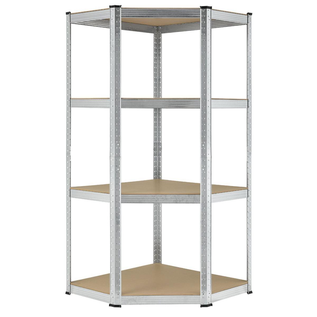 REGALSYSTEM Easy silber insgesamt 12 Böden (3er-Set) - Silberfarben, Metall (155/160/155cm) - Juskys