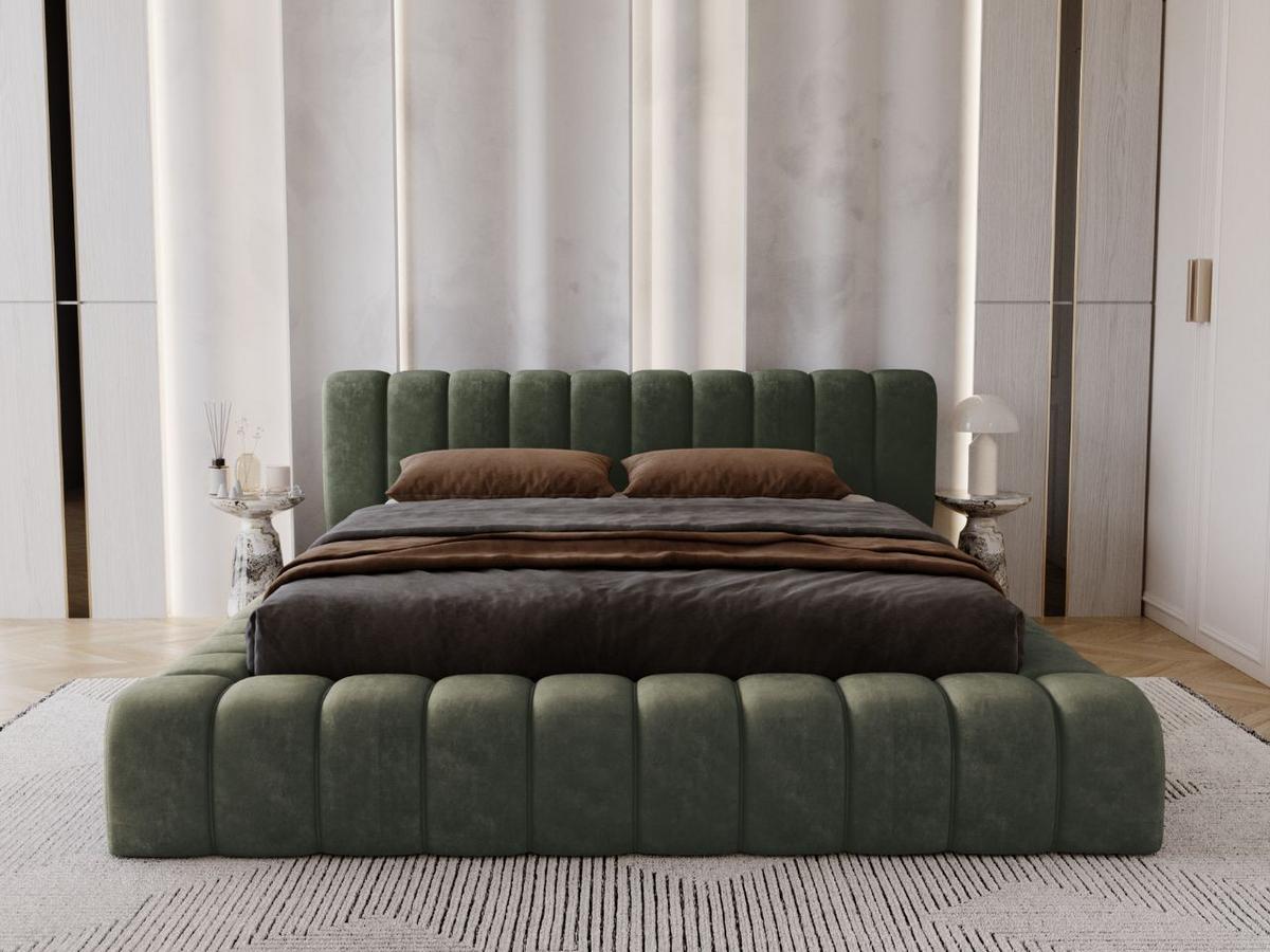POLSTERBETT Italia 140x200 Grün - Grün, Textil (140/200cm) - Graingold