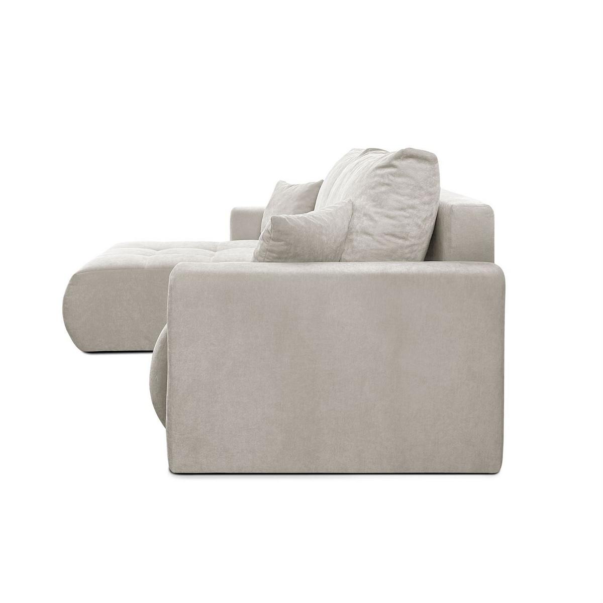 ECKSOFA Gepolstertes CLOUD mit Schlaffunktion und Bettkasten, Wind 05 - Naturfarben, Textil (277/143cm) - Lookway