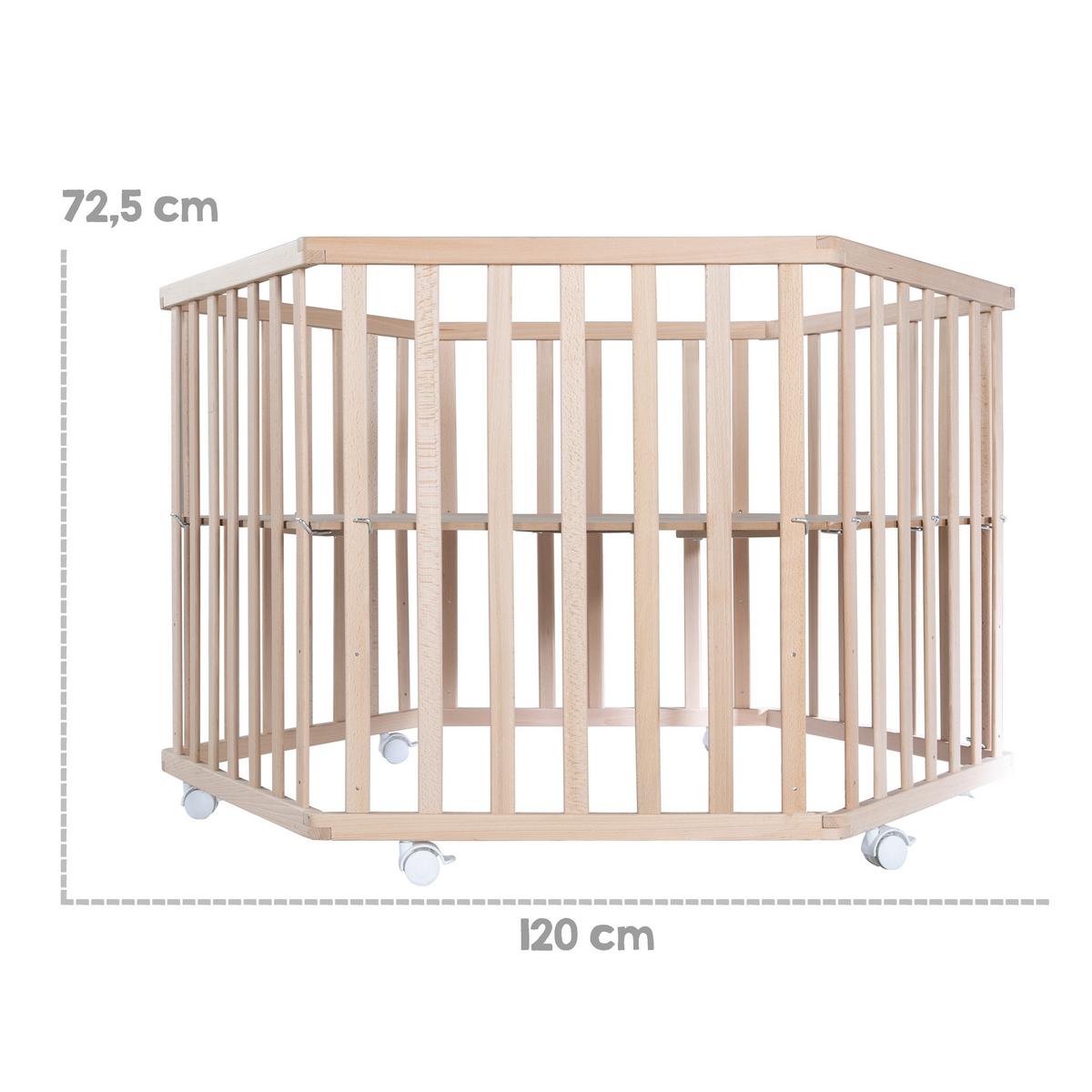 LAUFGITTER 6-eckig roba Style grau - Naturfarben, Holzwerkstoff (118.5/72.5/103.5cm) - Roba