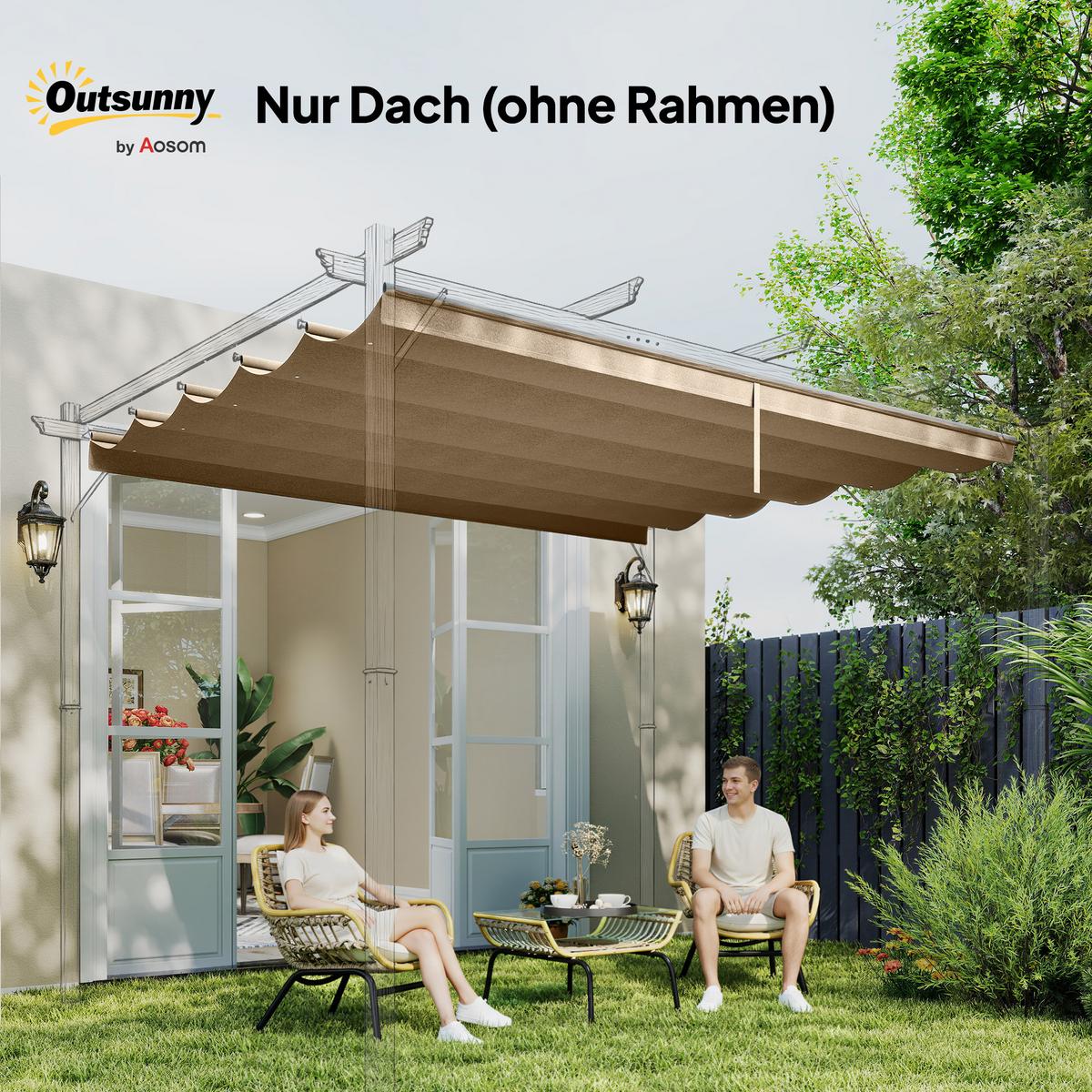 ERSATZDACH aus Polyester Braun - Braun, Textil (255/6/250cm) - Outsunny