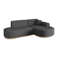 ECKSOFA Ottomane Rechts MARI-L1-v2 - 243x171x83 cm Grau Bouclé - Grau, Holzwerkstoff/Textil (171/243cm) - ALTDECOR
