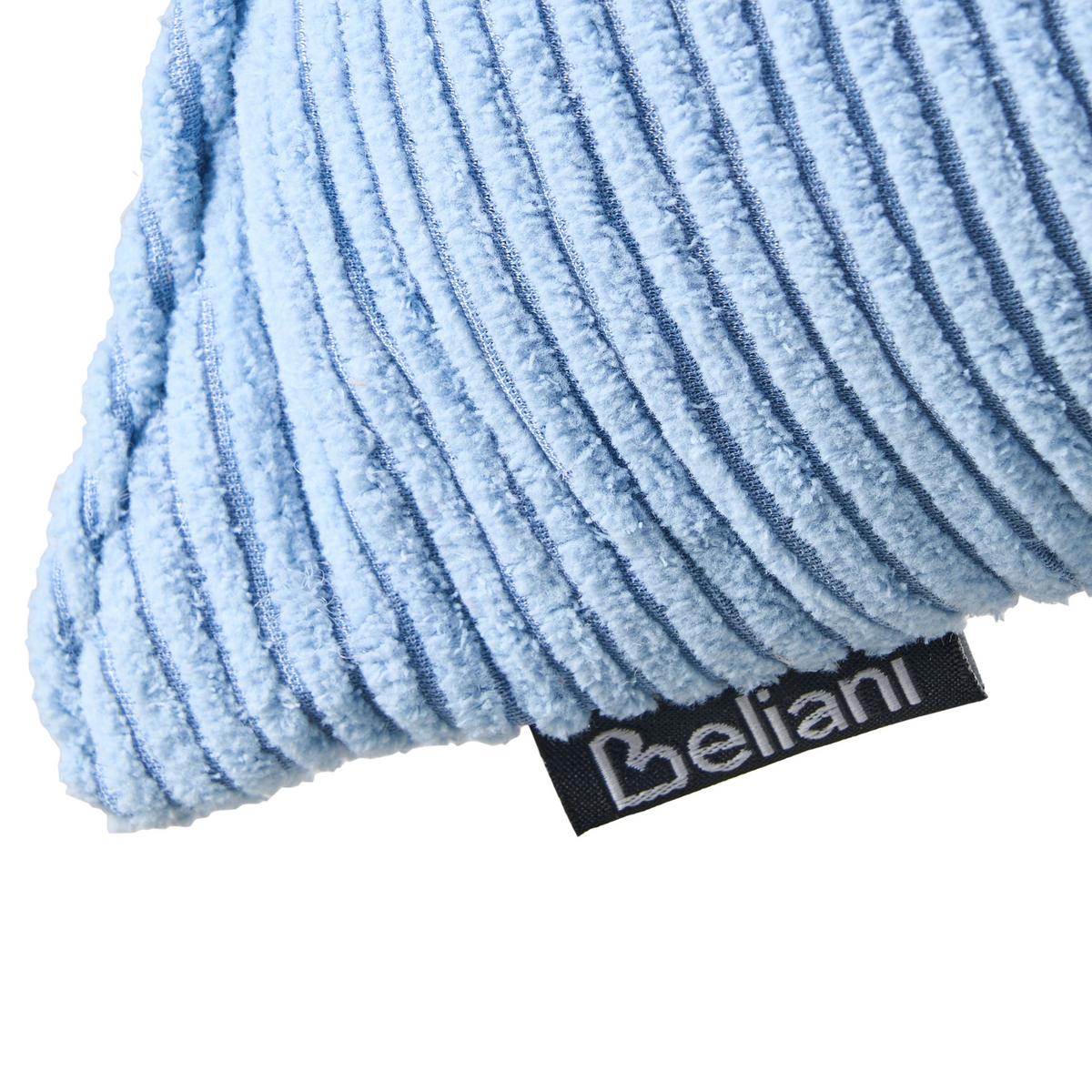 DEKOKISSEN 3er-Set Cremeweiß 35/35 cm Luna - Blau/Multicolor, Textil (30/35cm) - Beliani