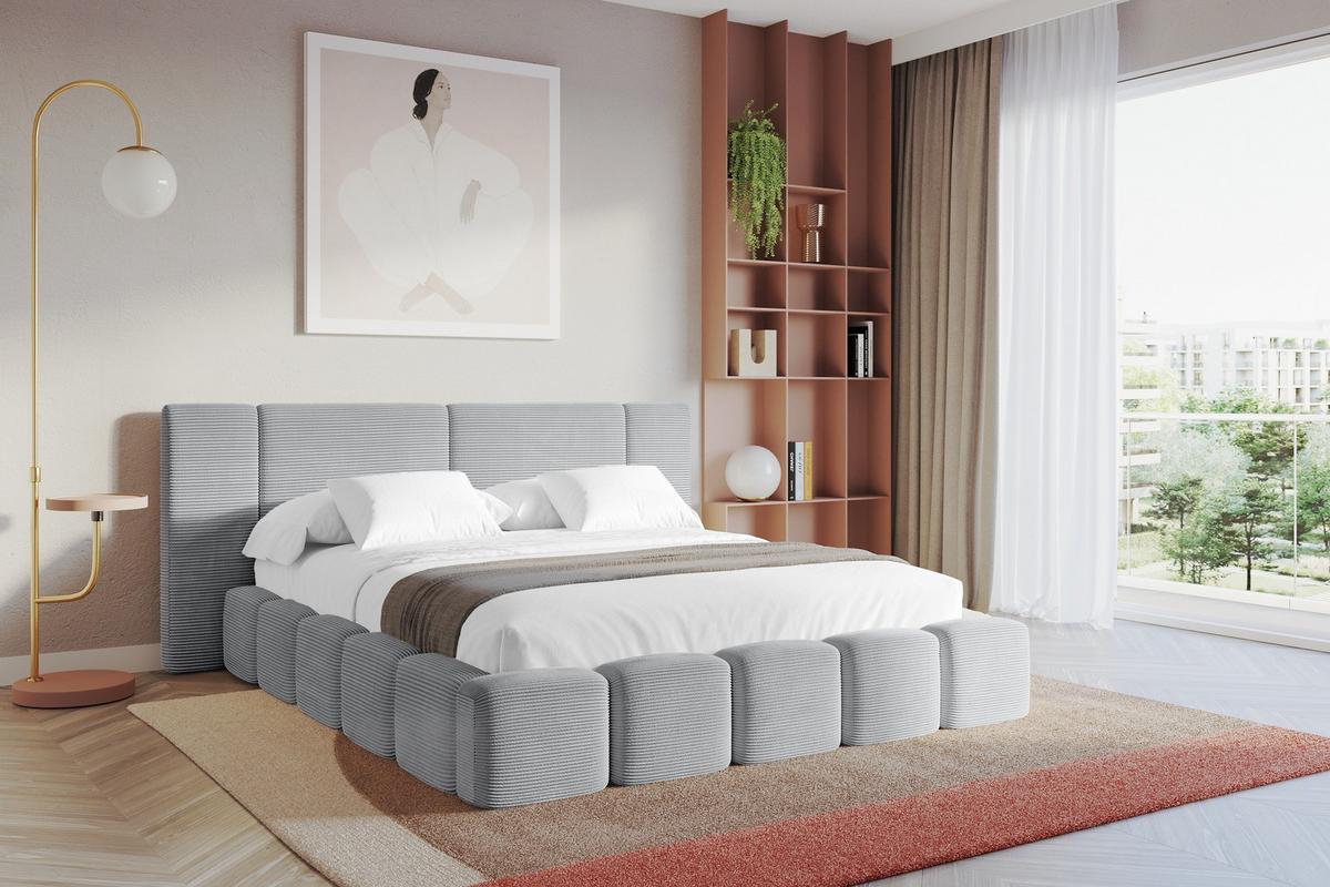 POLSTERBETT mit Bettkasten und Lattenrost, Boxbett ohne Matratze - NILO 120x200 Grau - Anthrazit, Holzwerkstoff/Textil (120/200cm) - ALTDECOR