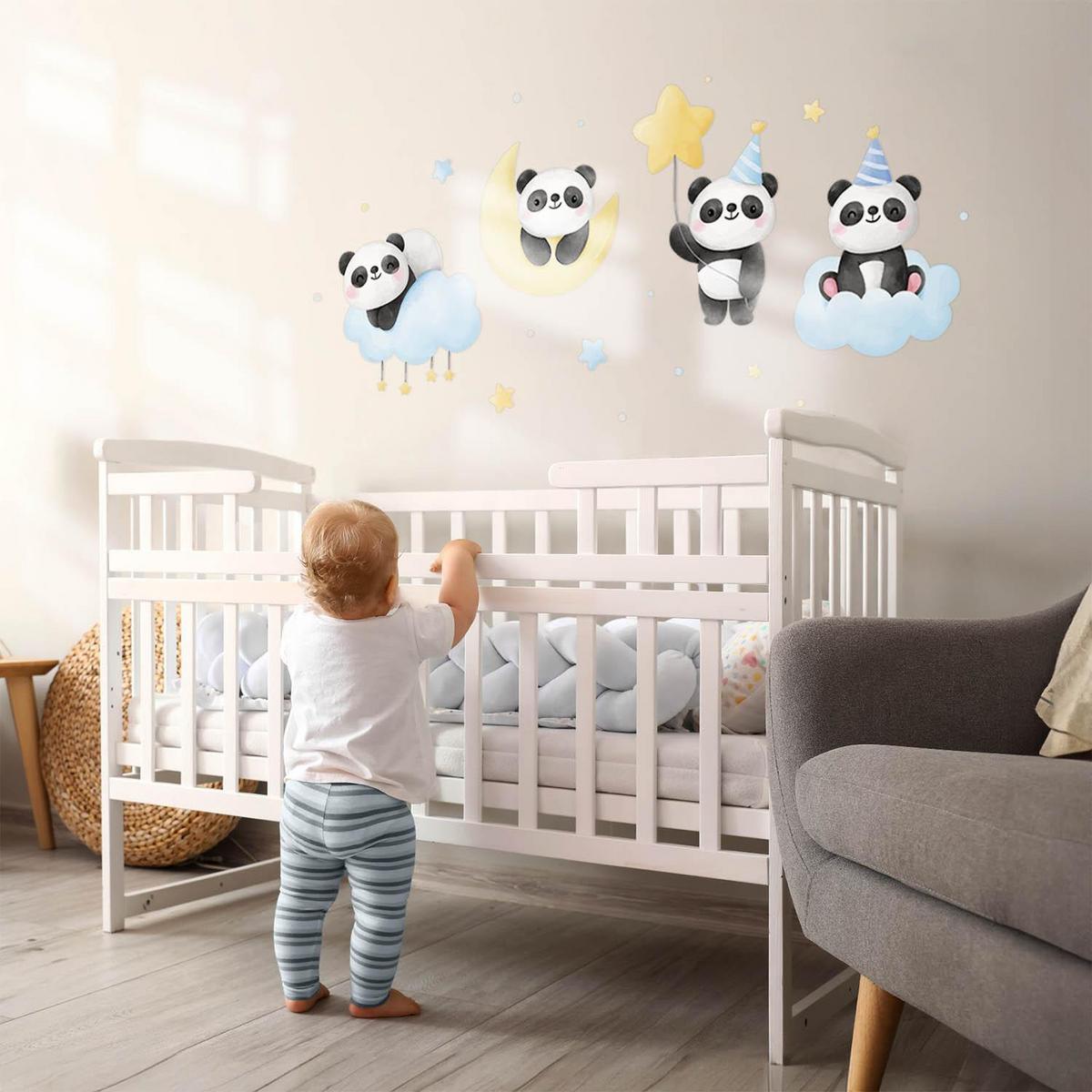 WANDAUFKLEBER 60x84cm - Pandabären - Multicolor, Kunststoff (60/84/0.1cm) - Wallfluent