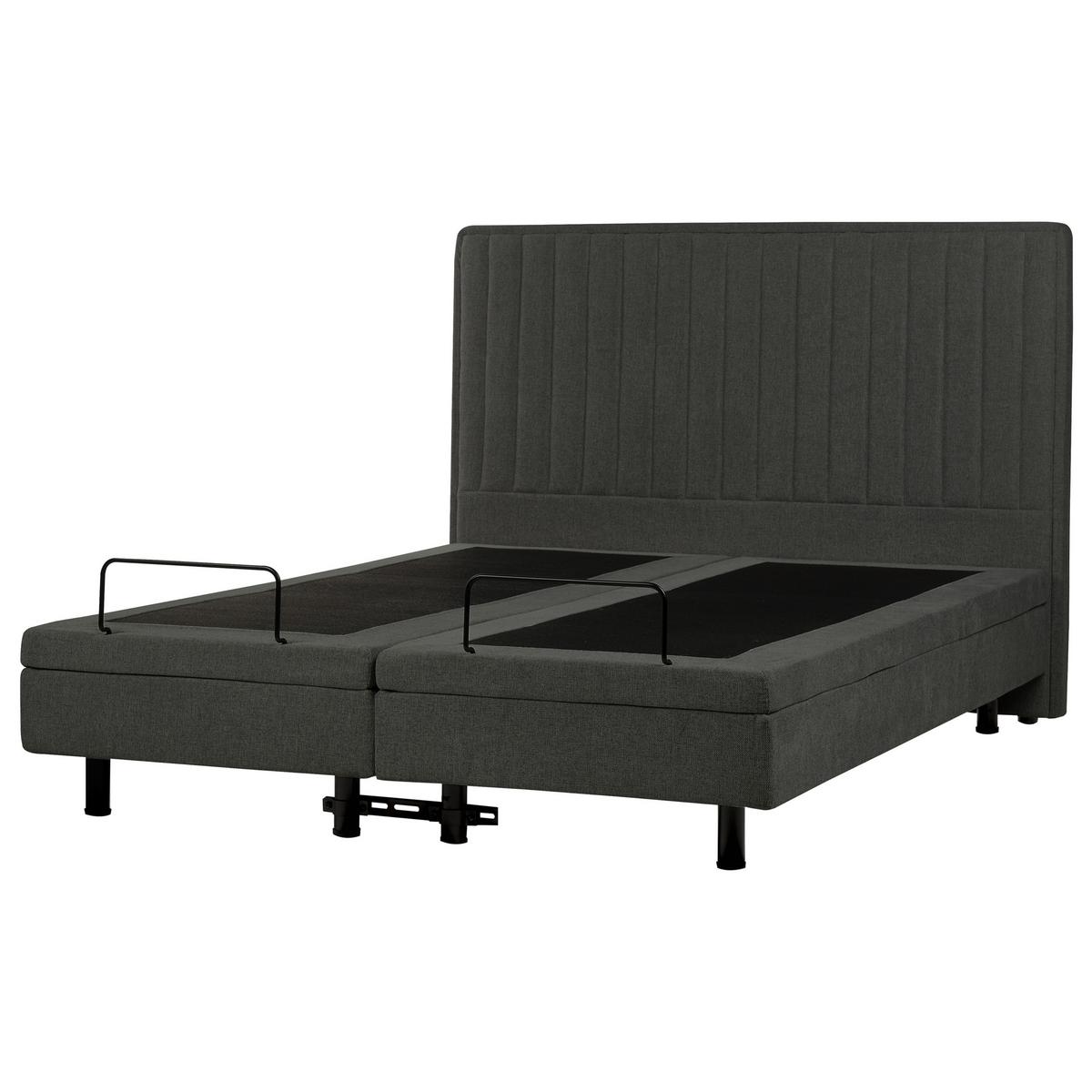 BETT 160/200 cm Dunkelgrau Duke II - Dunkelgrau/Schwarz, Textil (160/200cm) - Beliani