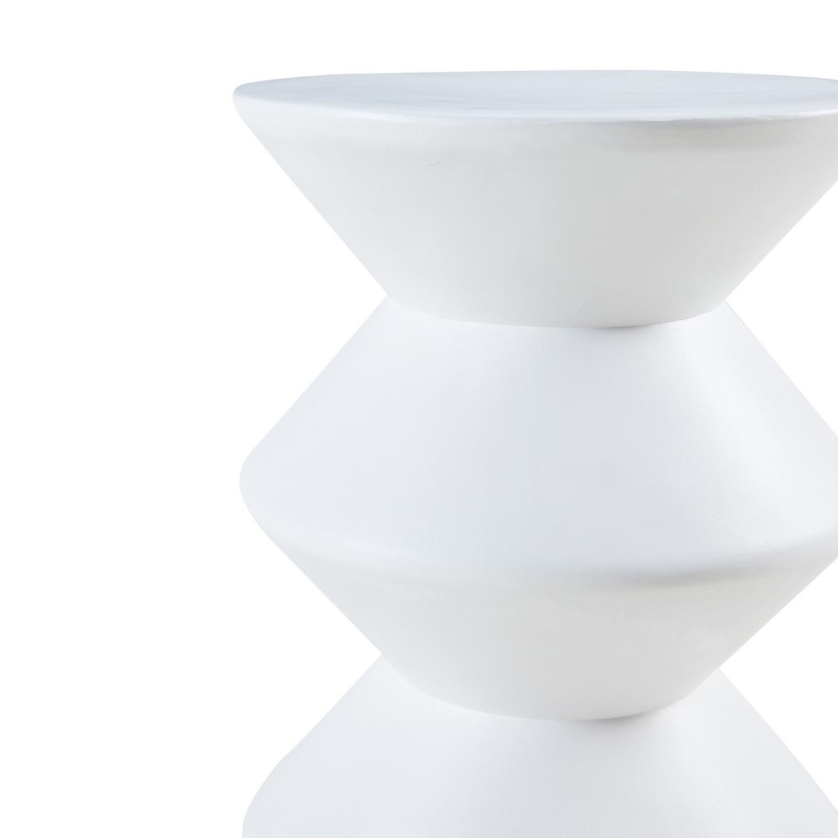 BEISTELLTISCH Kyppeslo - Weiß, Stein (36.5/36.5/47cm) - [en.casa]