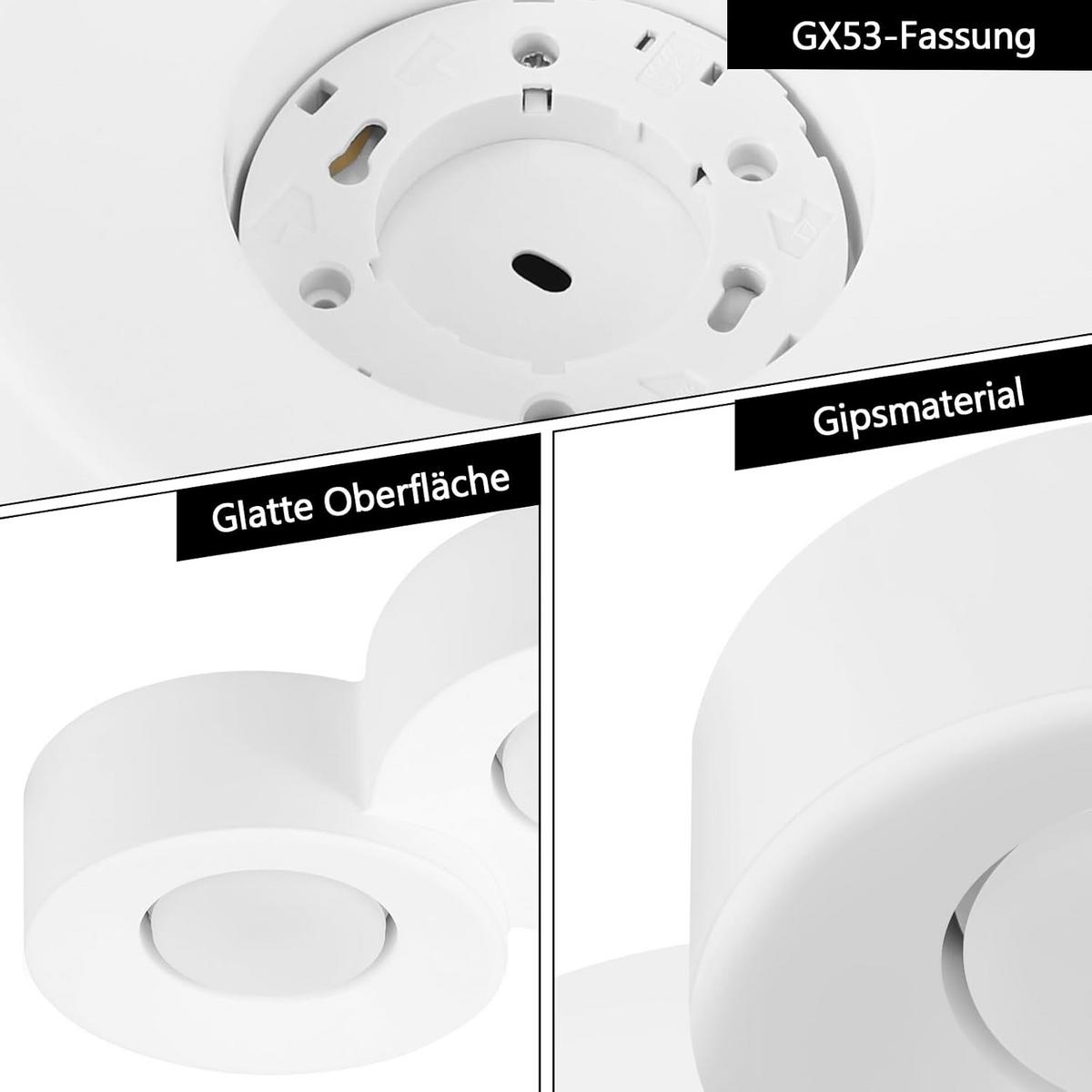 DECKENSTRAHLER Funkelhild 5.5/15/28 cm - Weiß, Metall (28/5.5/15cm) - ZMH