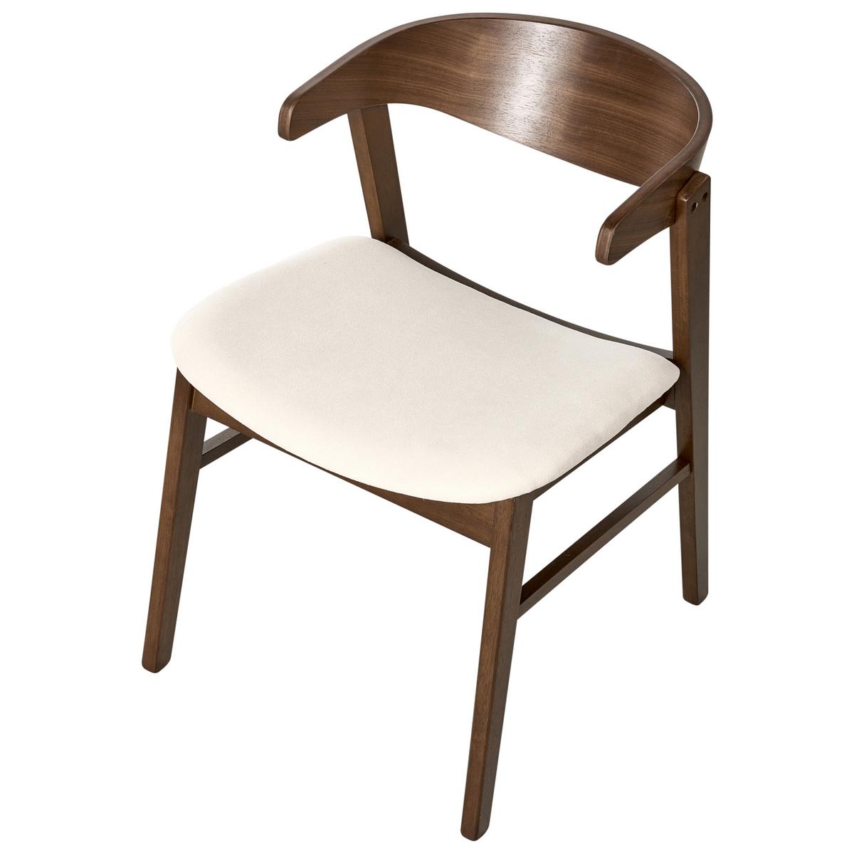 ESSZIMMERSTUHL 2er Set Stoff Braun/Cremeweiß Lilly - Creme/Braun, Holz/Textil (49/73/59cm) - Beliani