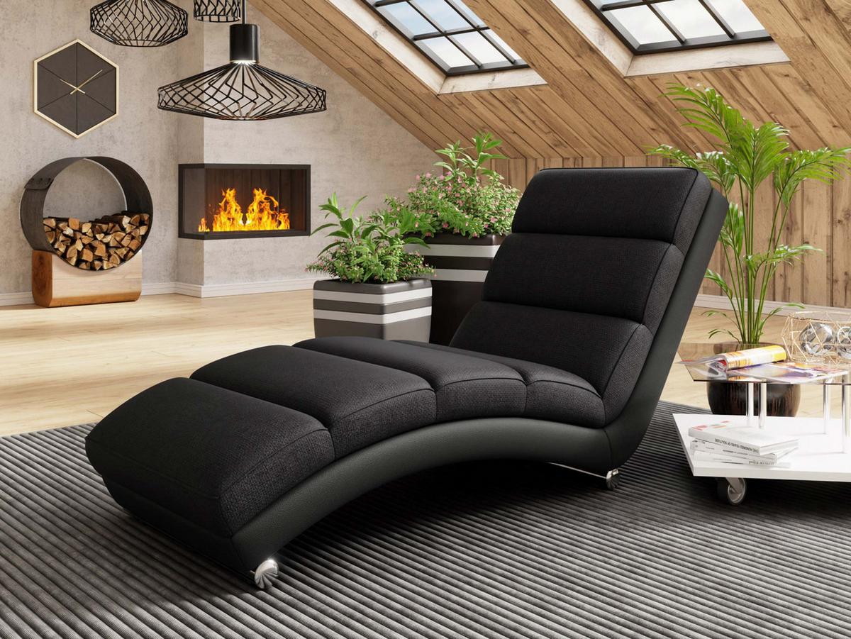 SESSEL Holiday - Chromfarben/Schwarz, Holz (62/84/180cm) - MIRJAN24